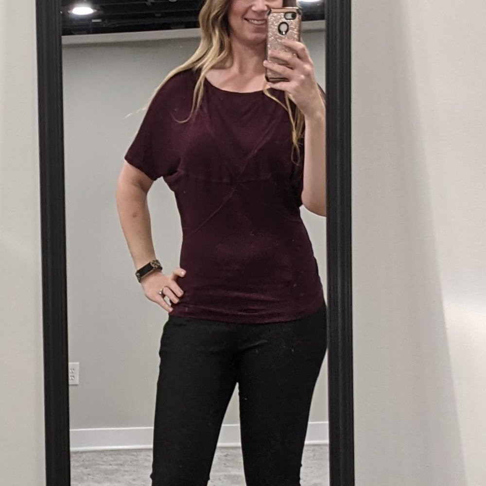 Size S Hourglass Burgendy Dress Top